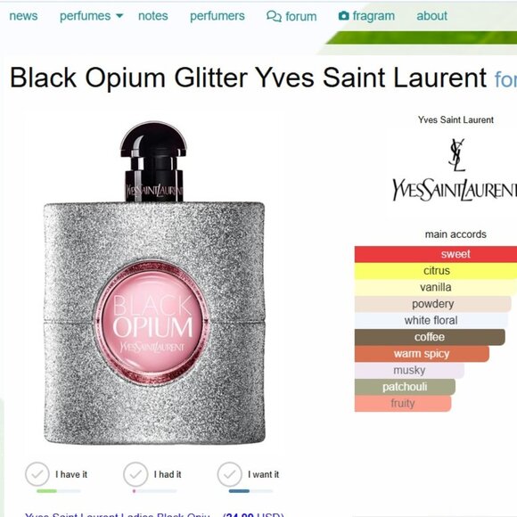 YSL Black Opium Glitter Perfume by Yves Saint Laurent 1.6 oz Eau De Parfum - Picture 6 of 7